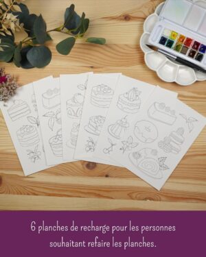recharge pré-tracées sur papier aquarelle