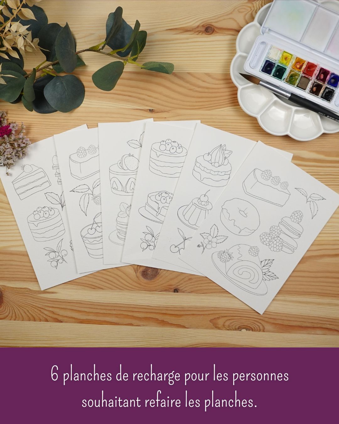 recharge pré-tracées sur papier aquarelle