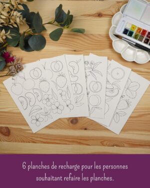 recharge d'illustration pré-tracées sur papier aquarelle de la marque planète aquarelle